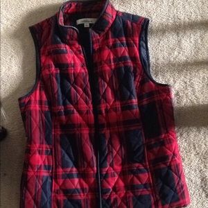 Croat & Barrow vest; size L; red and navy; pockets